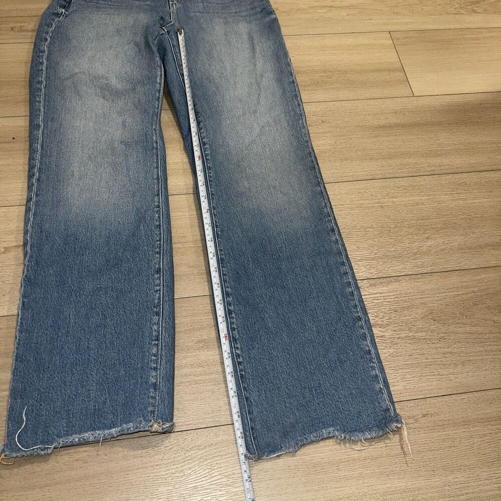L'AGENCE Tiana High Waist Raw Hem Wide Leg Jeans sz 26 Tall Blue Momcore Casual - Picture 5 of 10